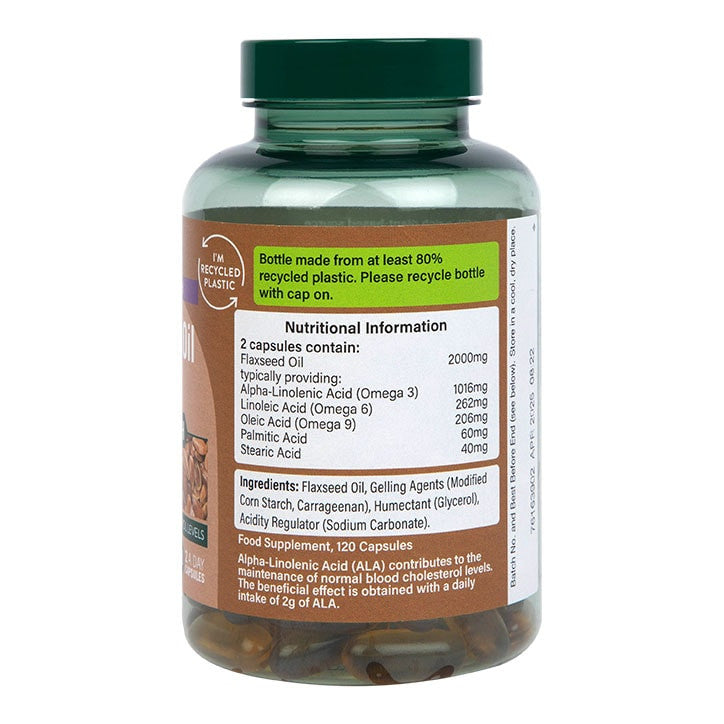 High Strength Cold Pressed | Flaxseed Oil 2000 mg - 120 capsules