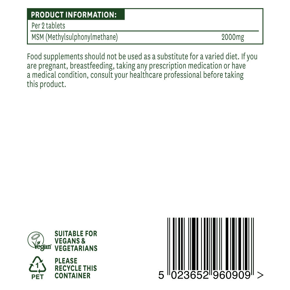 Methylsulfonylomethane msm (methylsulmonylomethanshan msm) 1000mg 90 Tabellaid