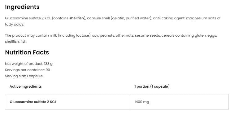 Glucosamina 1400 - 120 cápsulas