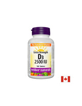 Gesond Schanken a staark Immunitéit - Vitamin D3 2500 IU, 180 Penieren Webber Naturs
