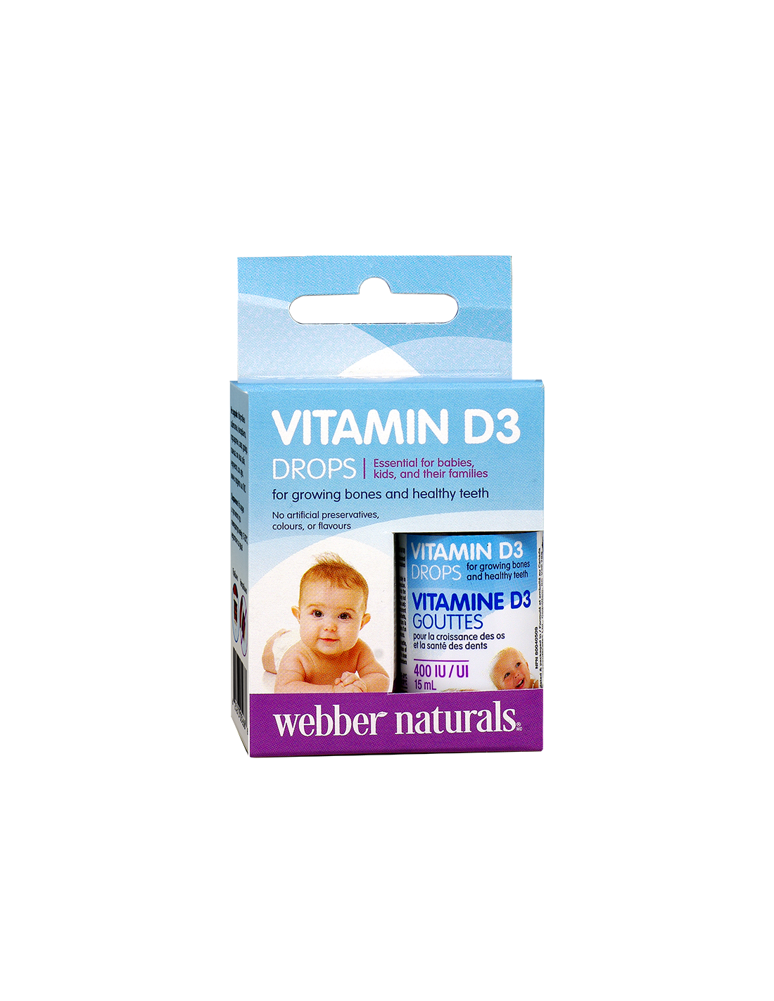 Vitamin D3 for babies and children, 400 IU x 15 ml/ 500 doses
