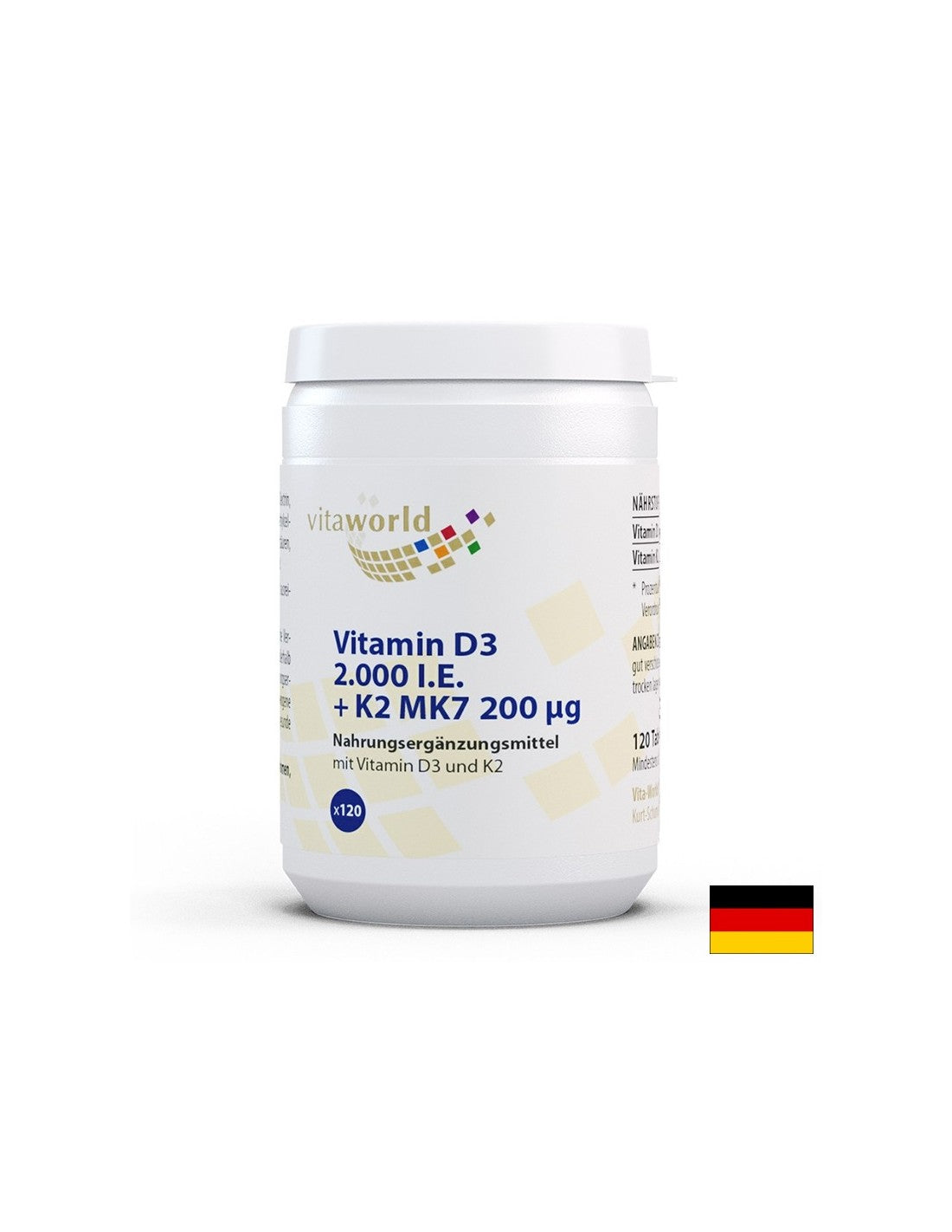 Bone system - Vitamin D3 50 µg + K2 MK7 200 µg, 120 tablets