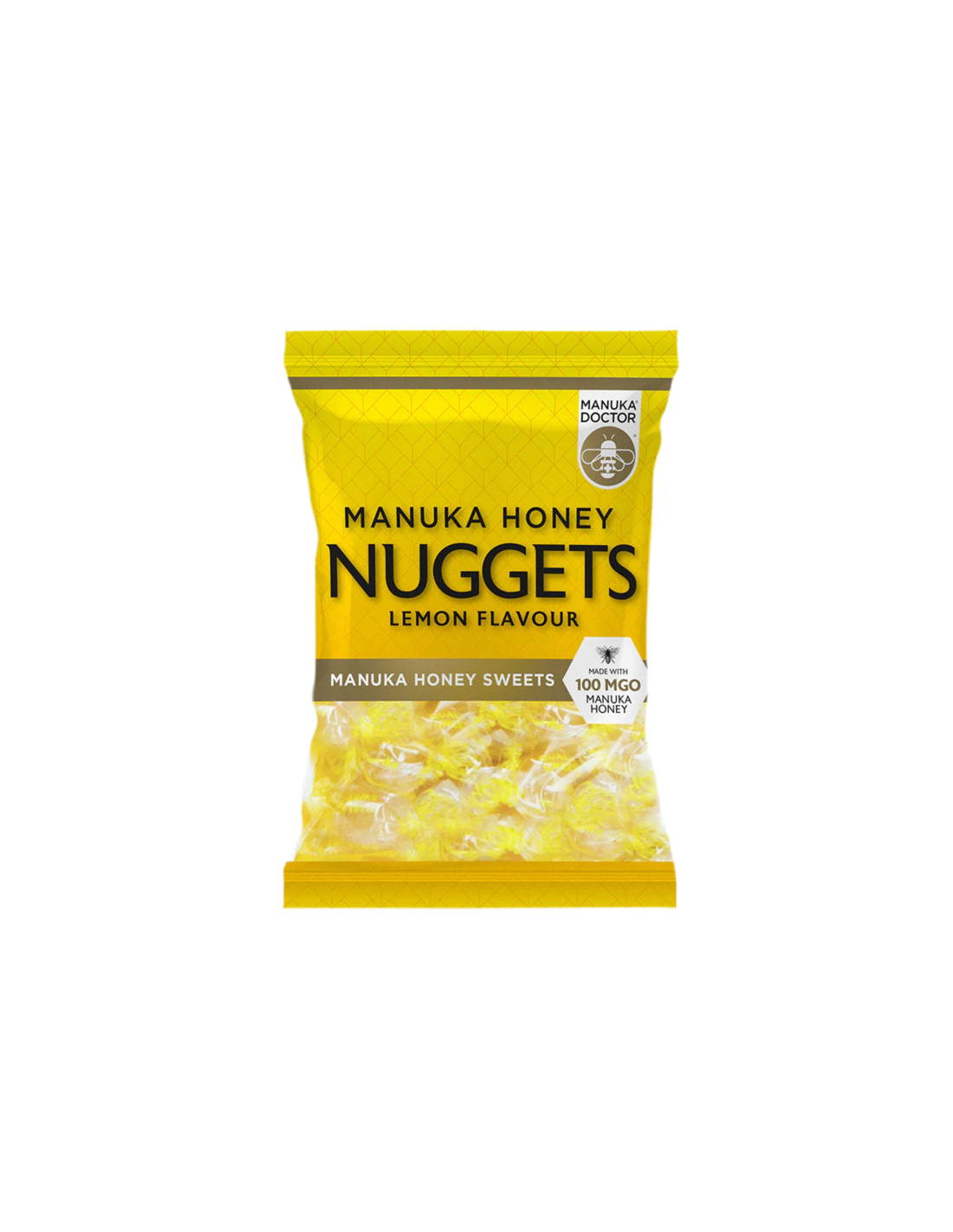 Manuka Honey Nuggets Lemon Flavour made with 100 MGO Manuka Honey / Бонбони за смучене с мед от манука с вкус на лимон, 120 g - Feel You