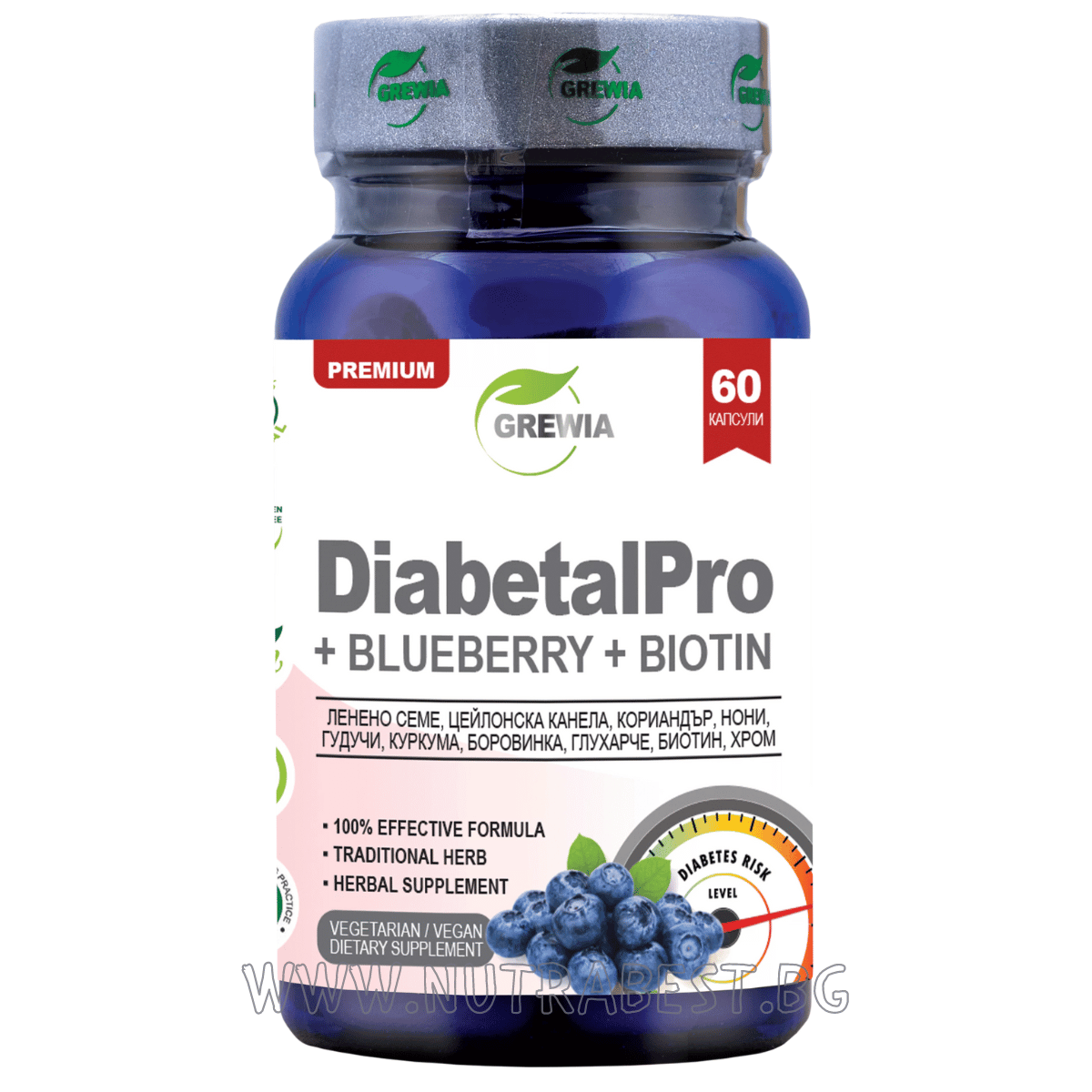 DIABETALPRO + CRANBERRY + BIOTIN /60 CAPSULES, 30 DOSES/ GREWIA