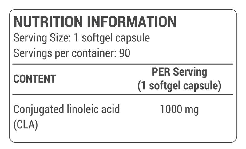 CLA 1000 mg - 90 cápsulas de gel