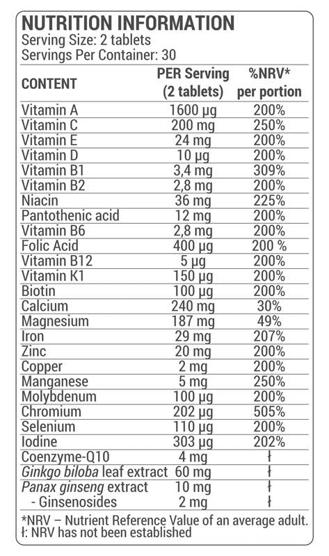 Multivitamin Complex - 60 Таблетки - Feel You