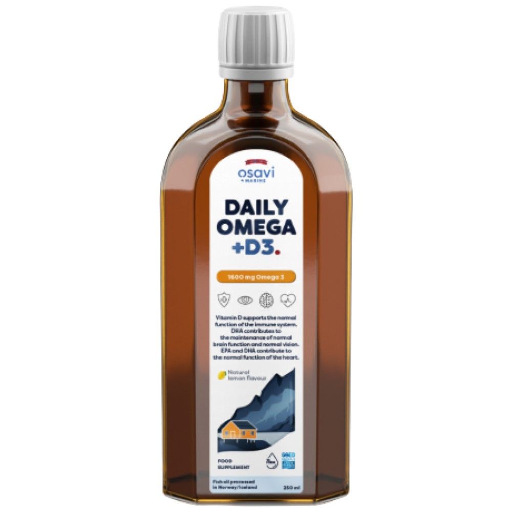 Denní omega + D3 kapalina | Přírodní citronová příchuť - 250 ml