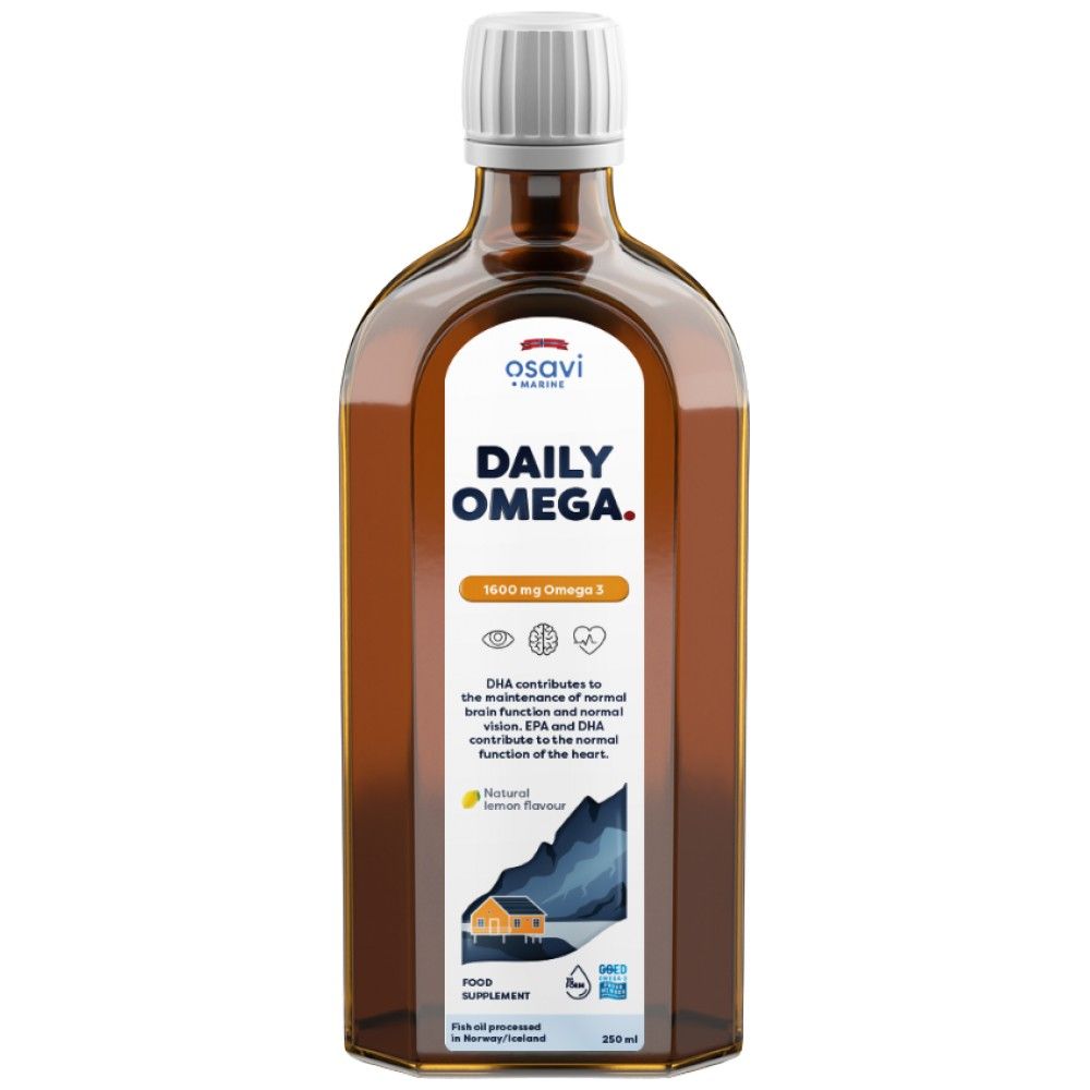 Deeglech Omega flësseg | Natierlech Zitroun aromatiséiert - 250 ml