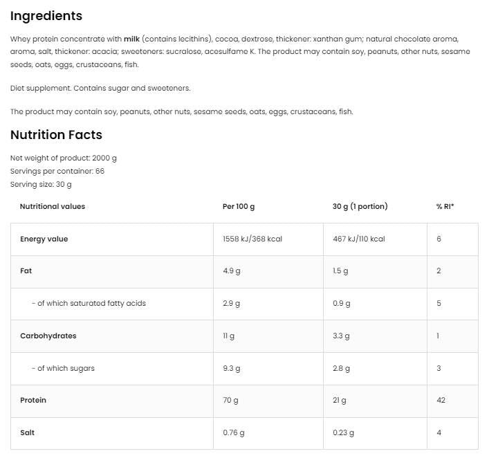 Economy WPC 80.EU / Whey Protein Concentrate - 700 grams