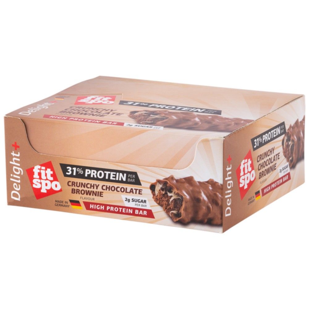 Delight+ Crunchy Protein Bar Chocolate Brownie - 12 x 60 grams