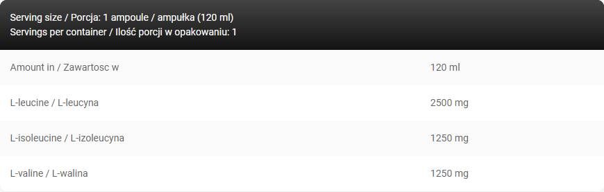 Levrobcaa Shot / 5000 mg BCAA con zucchero zero - 12 x 120 ml