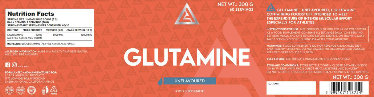 LA Glutamine Powder - 300 грама