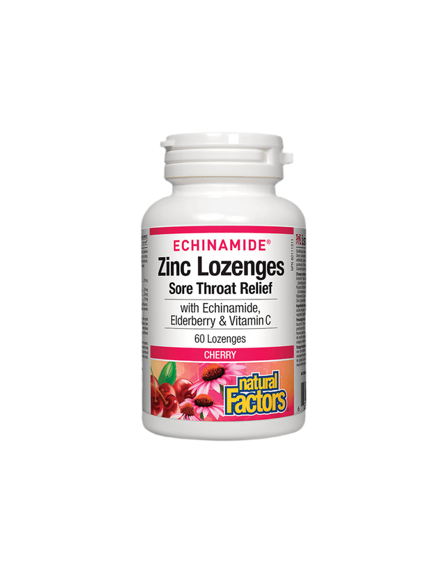 Echinamide® Zinc Lozenges | Sore Throat Relief - 60 дъвчащи дражета - Feel You