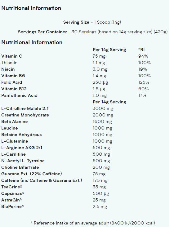 De Pre -Workout - 420 Gramm