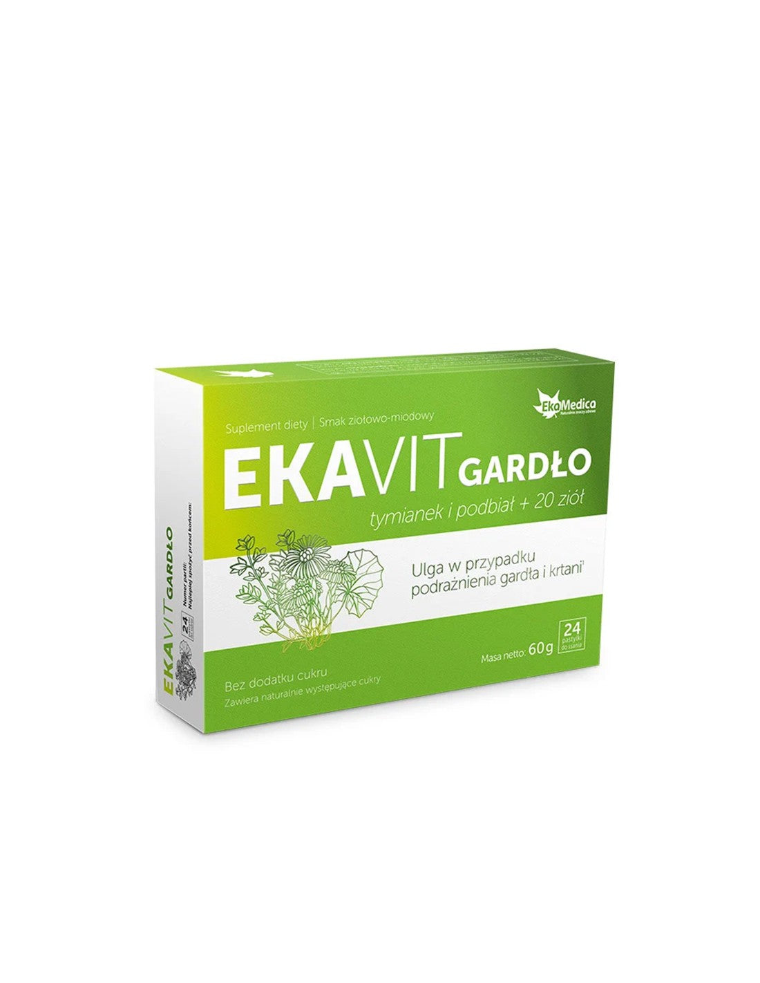 Garganta sana (fórmula con tomillo, fenogreco y hierbas) - ekavit, 24 pastillas