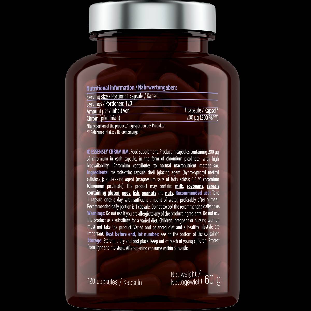 Chromium 200 MCG - 120 capsules