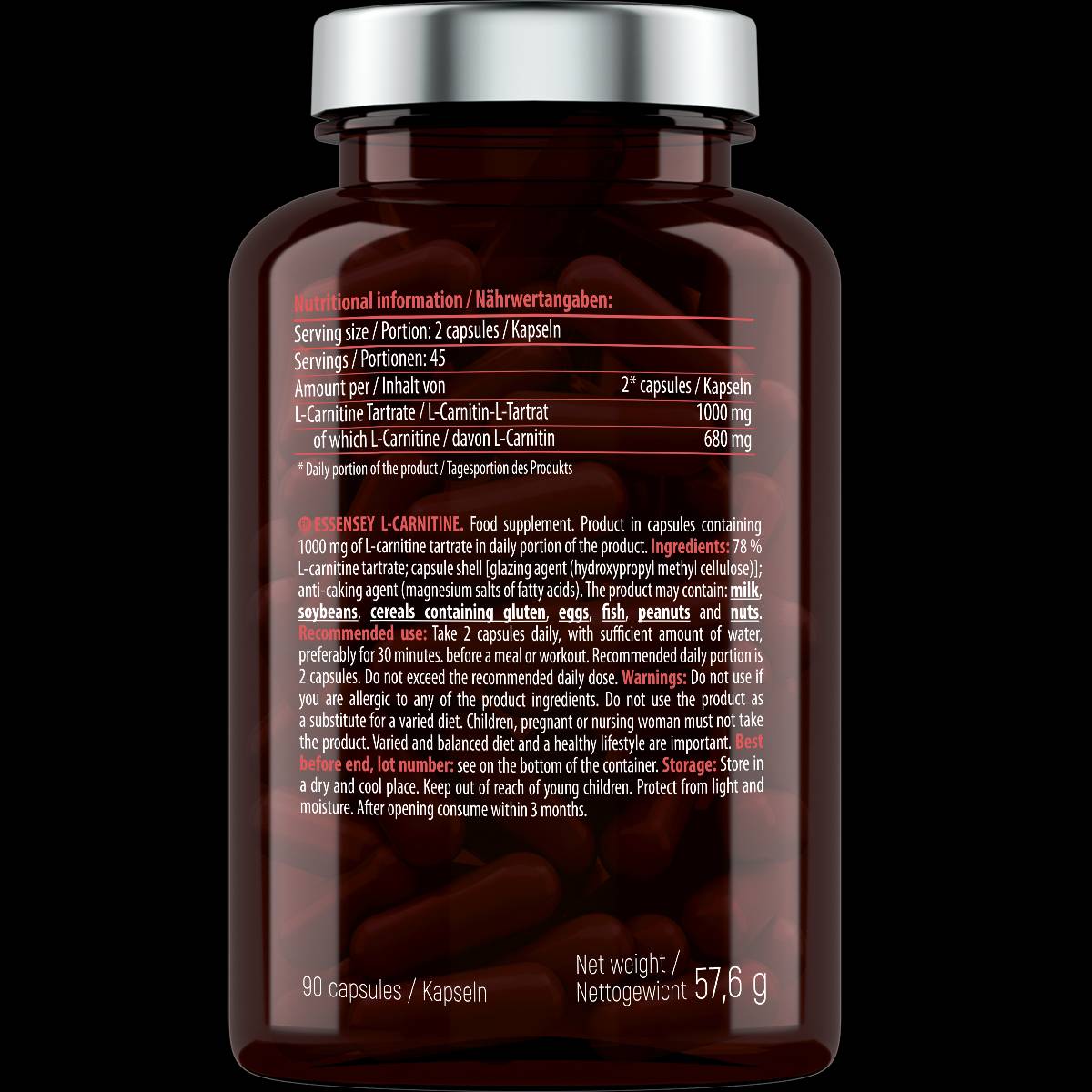 L-Carnitine 500 mg - 90 капсули - Feel You