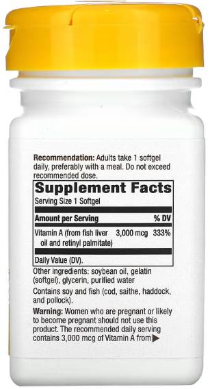 Vitamin A 10,000 IU - 100 capsules