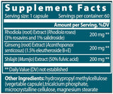 Eastern Adaptogen | Rhodiola + ginseng + shilajit - 60 capsules