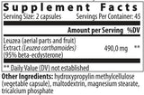 „Ecdysterone“ / „Leuzea“ ekstraktas - 90 kapsulės