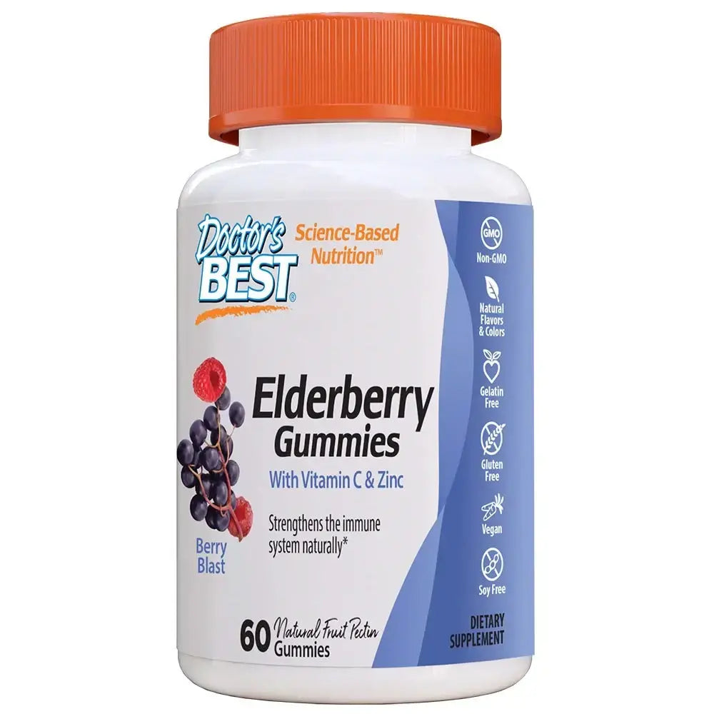 Elderberry Chewable Tablets for Immunity with Elderberry, Vitamin C and Zinc, 60 pcs