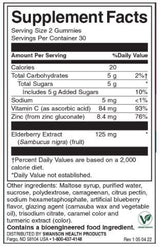 Elderberry Gummies with Zinc & Vitamin C | Berry - 60 Chewable Tablets