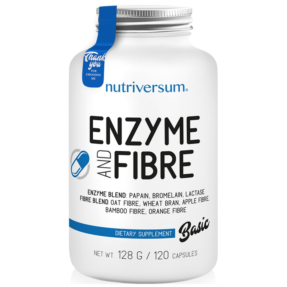 Enzima e fibra misturam 120 cápsulas