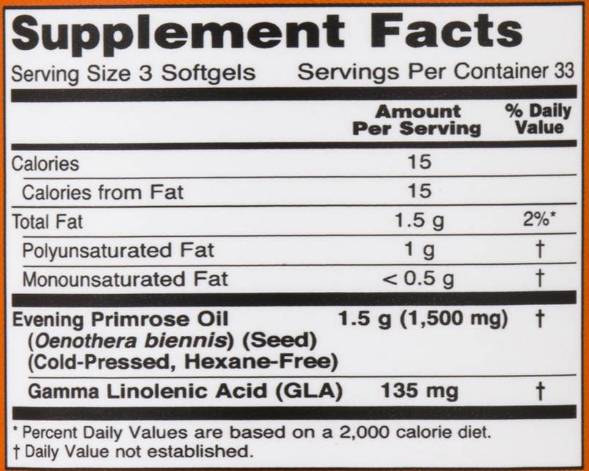 Vakara primrose eļļa 500 mg - 100 gēla kapsulas