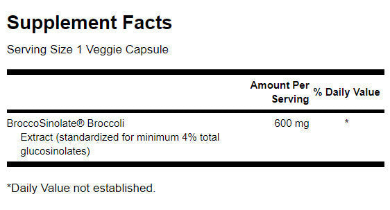 Extra-Strength Broccoli Extract with Glucosinolates 600 mg - 120 capsules