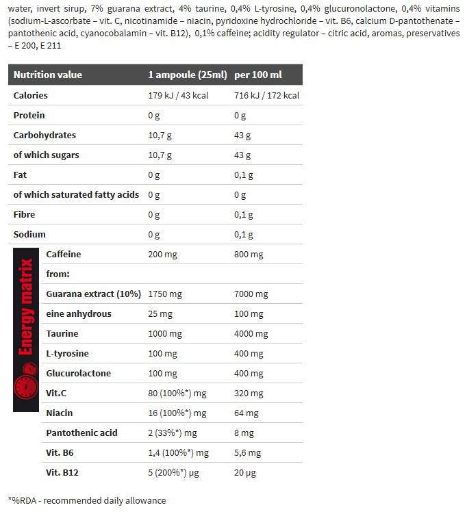Extreme Speed Shot Energy Booster 20 x 25 ml