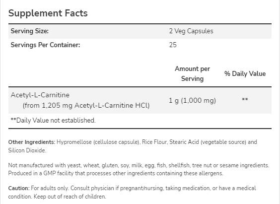 Acetil l -carnitină - 200 capsule