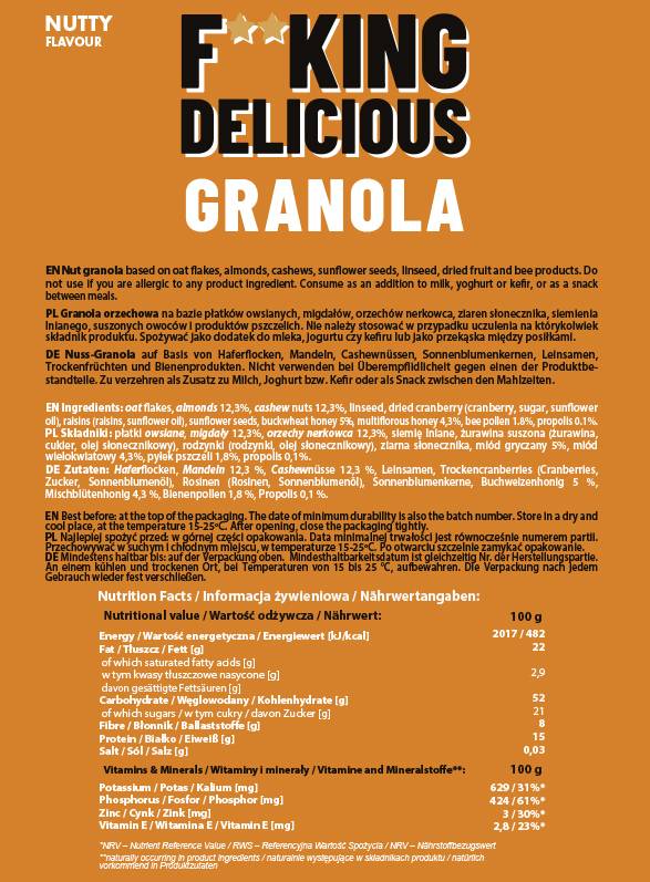 F ** King Delicious Granola | Noz - 300 gramas