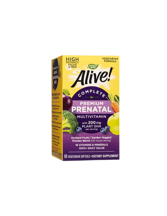 Alive! Complete Prenatal Multi-Vitamin | Premium Formula - 60 Гел капсули - Feel You