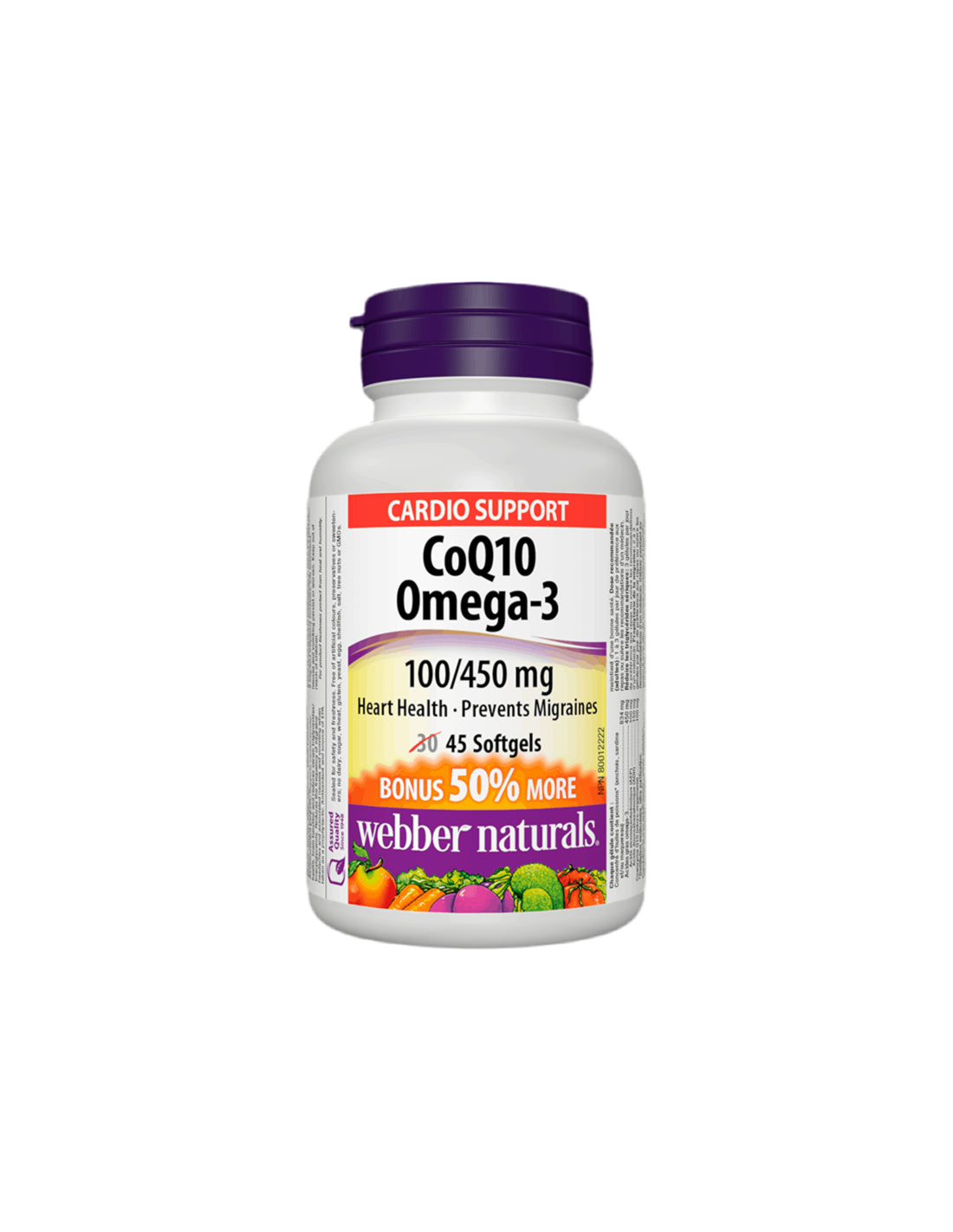 CoQ10 & Omega-3/ Коензим Q10 100 mg + Omega-3 450 mg x 45 софтгел капсули - Feel You