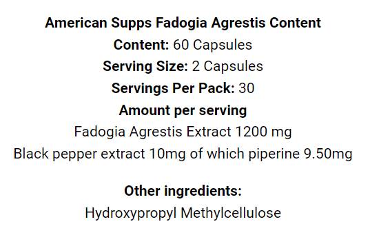 Fadogia Agrestis 1200 mg - 60 capsules