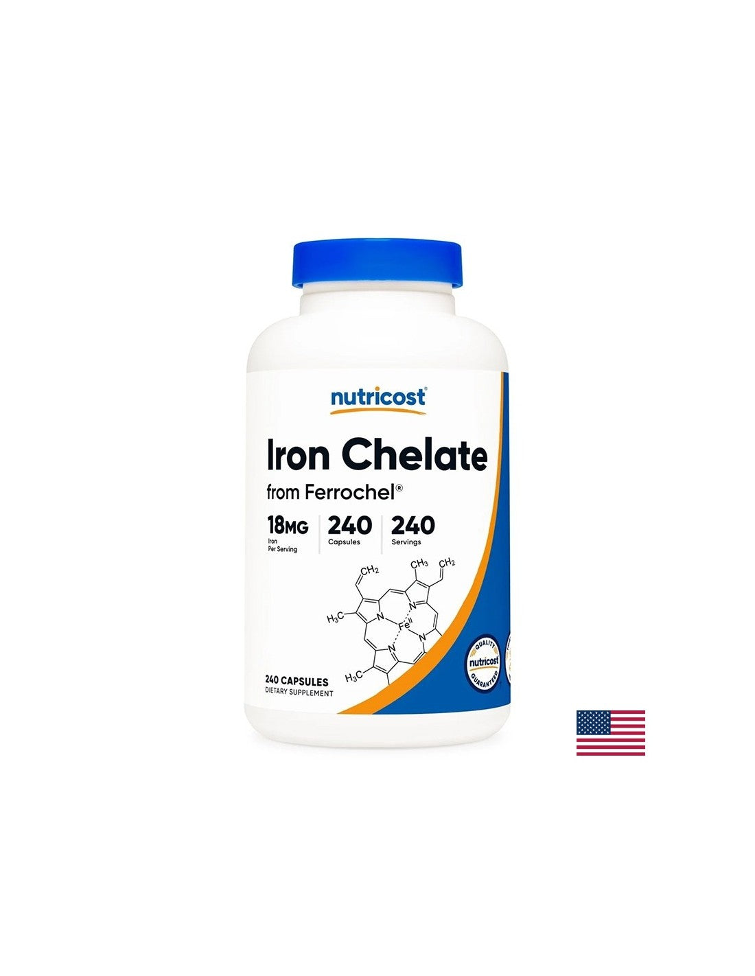 Anämie - Eisen (Bëschloskinéieren Chelat) Ferrooochel® 18 mg, 240 Kapselen