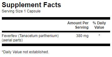 Feverfew 380 mg - 100 cápsulas