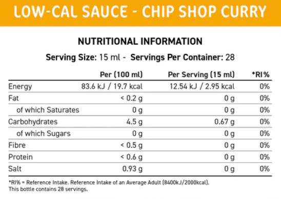 Fit Cuisine Low-Cal Sauce | Chip Shop Curry - 425 ml