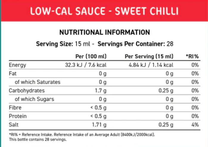 Fit Cuisine sos o niskim poziomie cal | Sweet Chilli - 425 ml