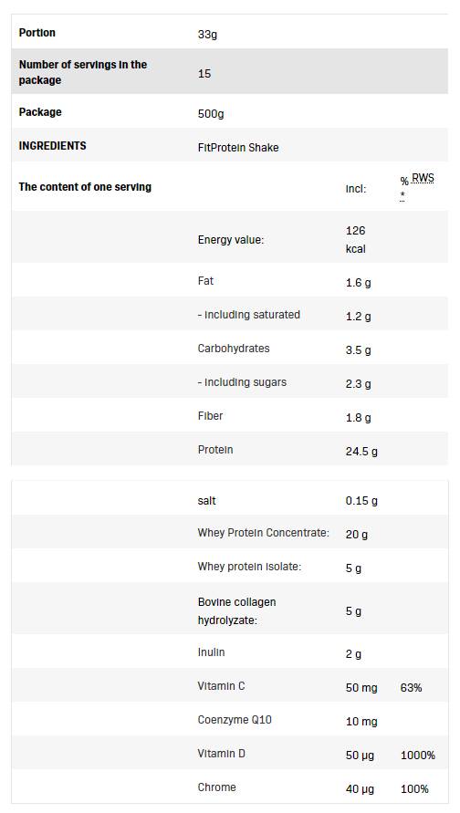 FitProtein Shake | Whey Protein with Collagen - 500 grams