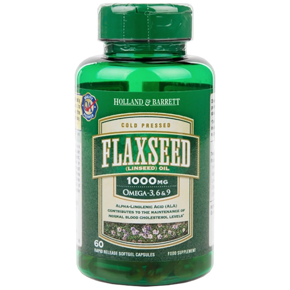 Olej lniany Lniane 1000 mg / Omega 3-6-9-60 żelowych kapsułek