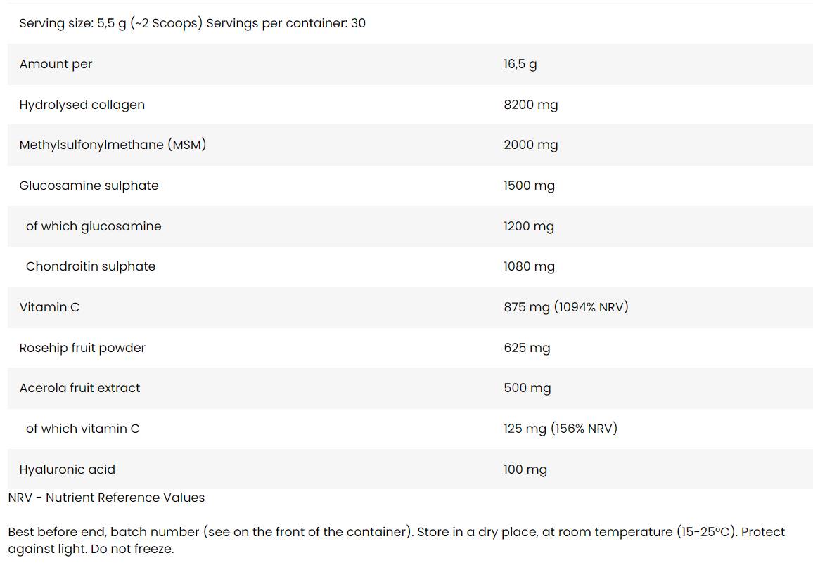 Flex Support | Hydrolyzed Collagen Peptides + Glucosamine, Chondroitin, MSM, Hyaluronic Acid - 495 grams