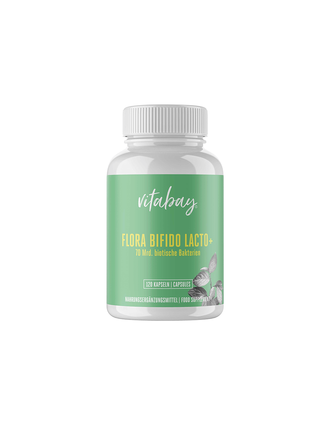 Probiotic + Zinc Flora Bifido Lacto + (70 Billion Probiotics, 14 Strain Formula), 120 Vitabay Capsules