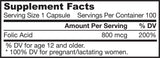 Folic Acid 800 mcg 100 capsules