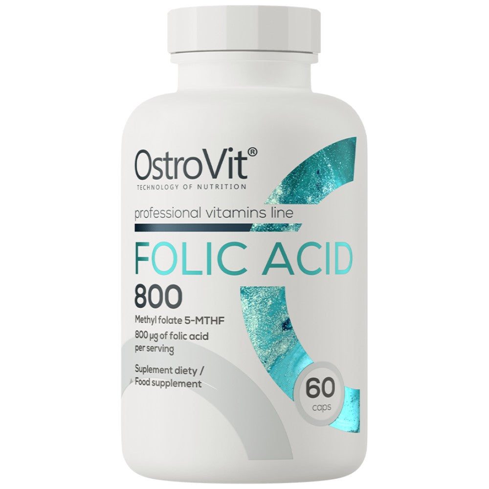 Kwas foliowy 800 mg | Folian metylowy 5-MTHF 60 kapsułek