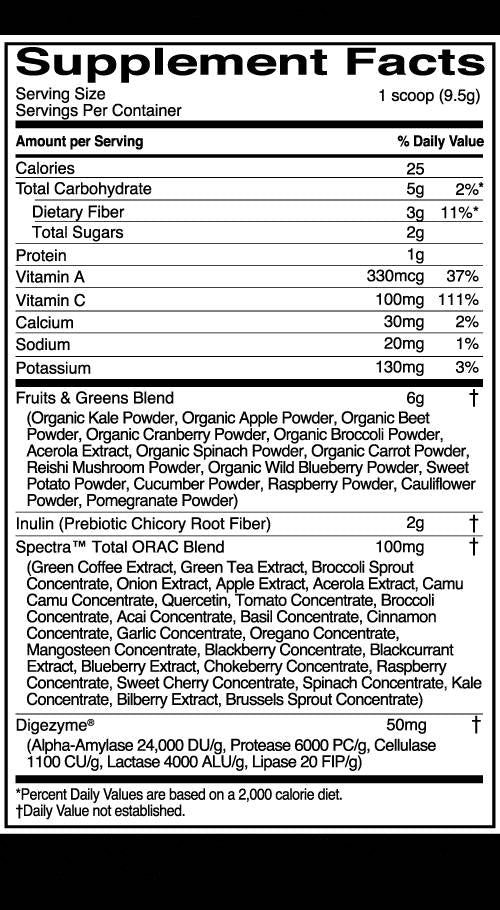 Fruits & Greens | Nutrient Dense Superfood with Antioxidants - 285 grams