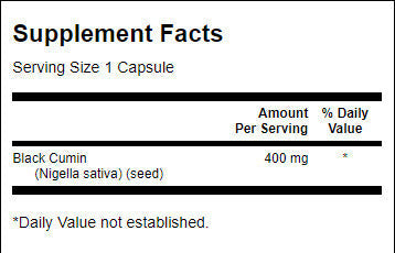 Volledig spectrum zwart komijnzaad 400 mg - 60 capsules