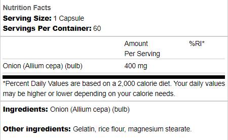 Full Spectrum Onion Bulb 400 mg 60 capsules