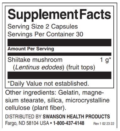 Full Spectrum Shiitake Mushroom 500 mg - 60 capsules