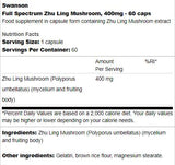 Spectrum completo Zhu Ling Mushroom 400 mg 60 Cápsulas